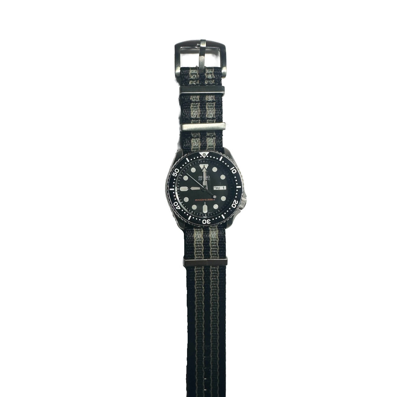 NATO Watch Strap Black Grey Gold 22mm