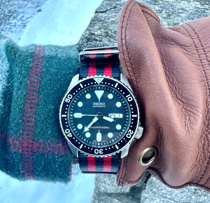 NATO Watch Strap Red Black 22mm